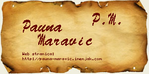 Pauna Maravić vizit kartica
